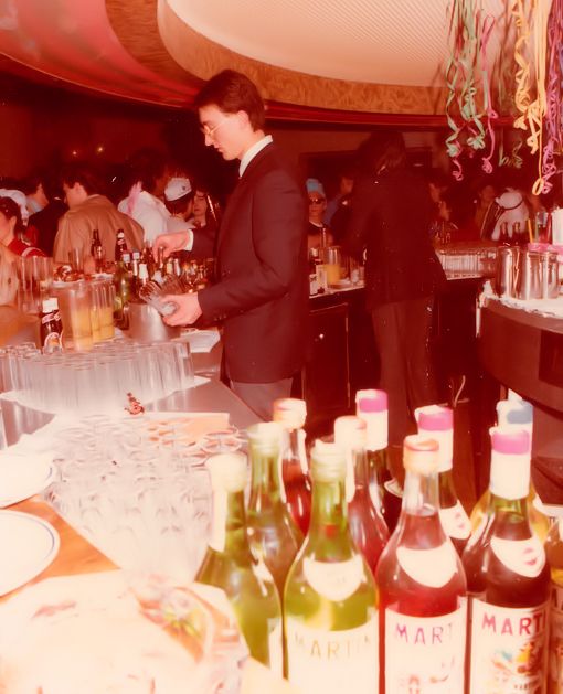 A barman at work