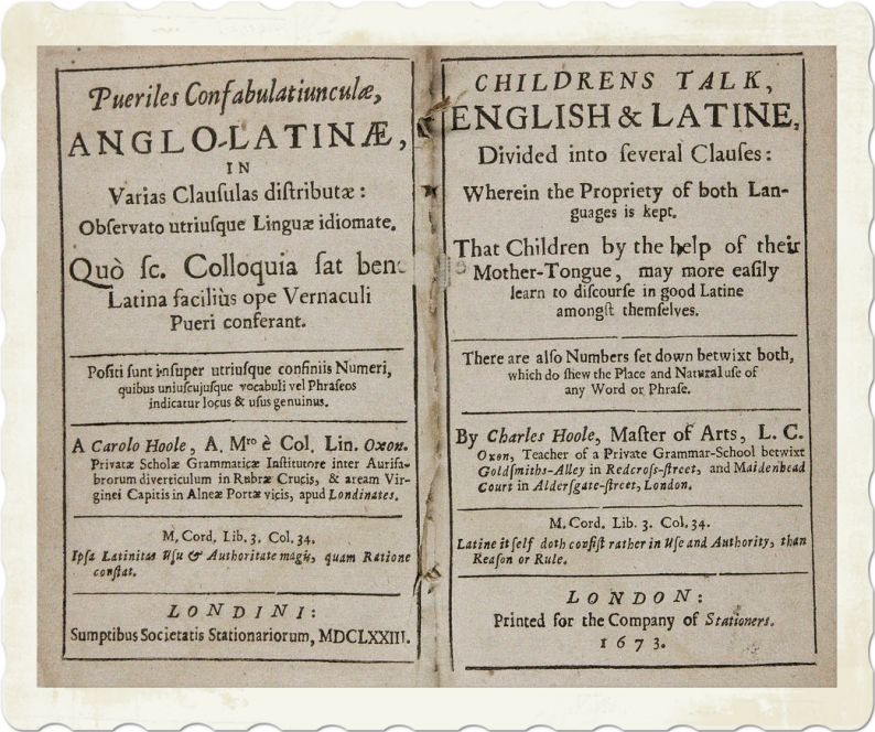Latin and English language Latin and English language