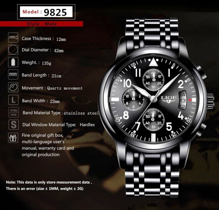 LIGE Famous Chinese Brand Watch