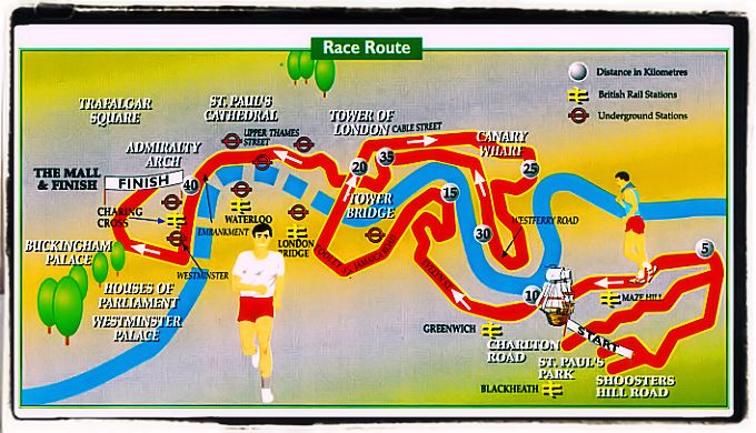 London marathon race route London marathon race route